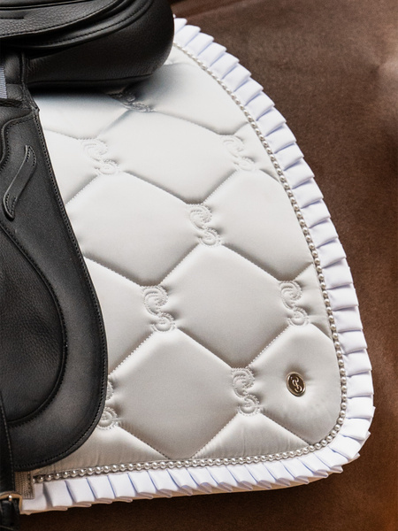 Saddle Pad Dressage Ruffle Pearl