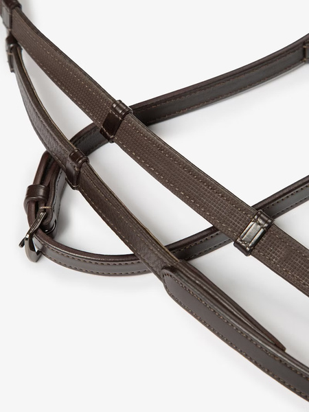 Passage Lacqured Double Bridle + Dubai Flat Dressage Reins