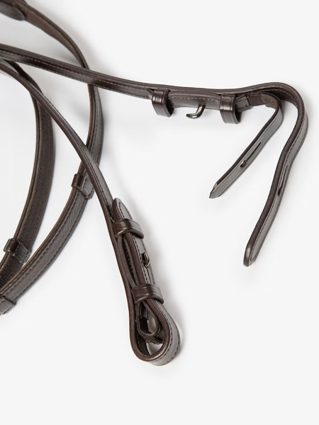 Passage Lacqured Double Bridle + Dubai Flat Dressage Reins