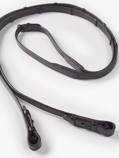 Passage Lacqured Double Bridle + Dubai Flat Dressage Reins