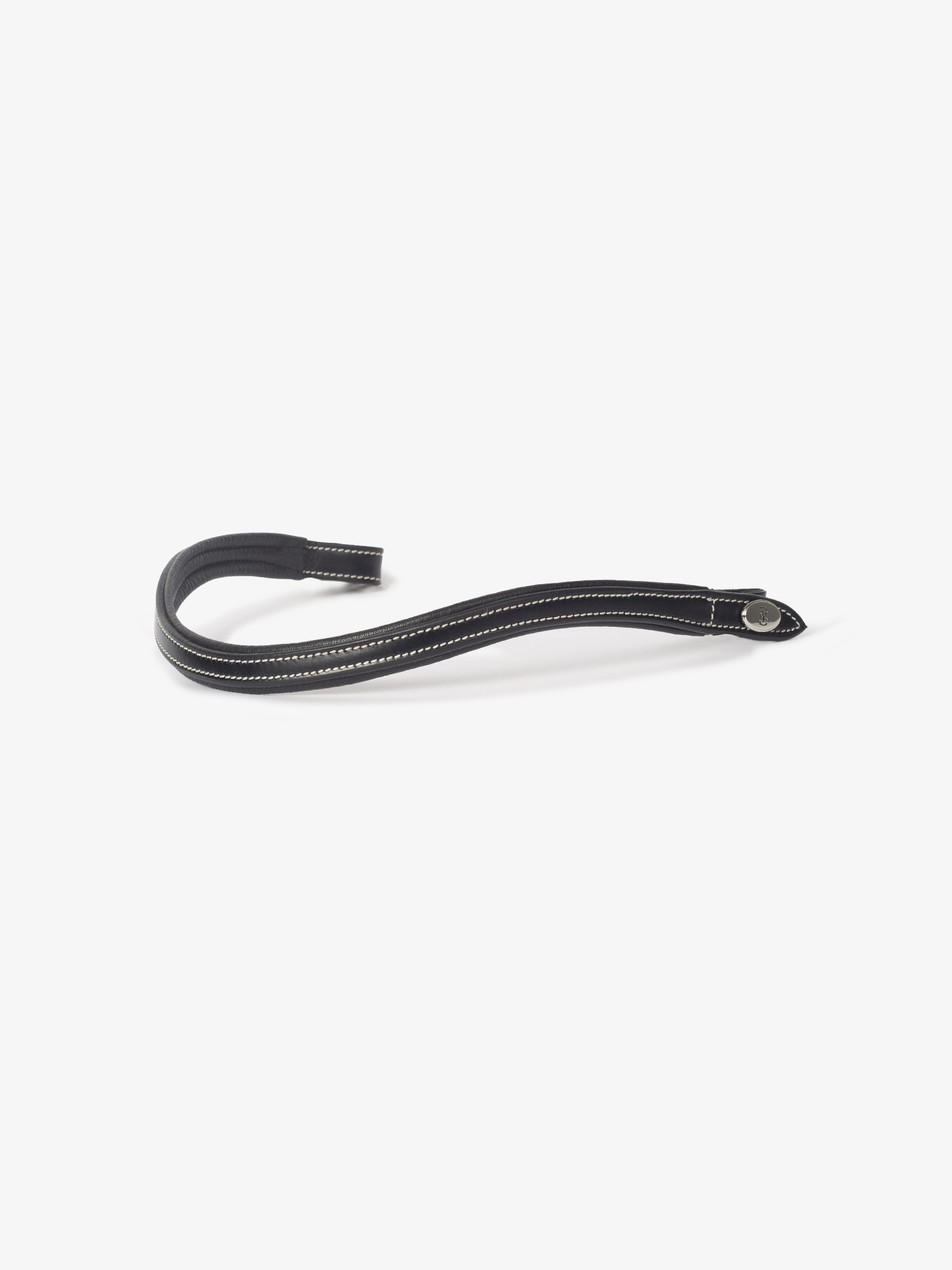 Browband U-Shape White Stitching Silver