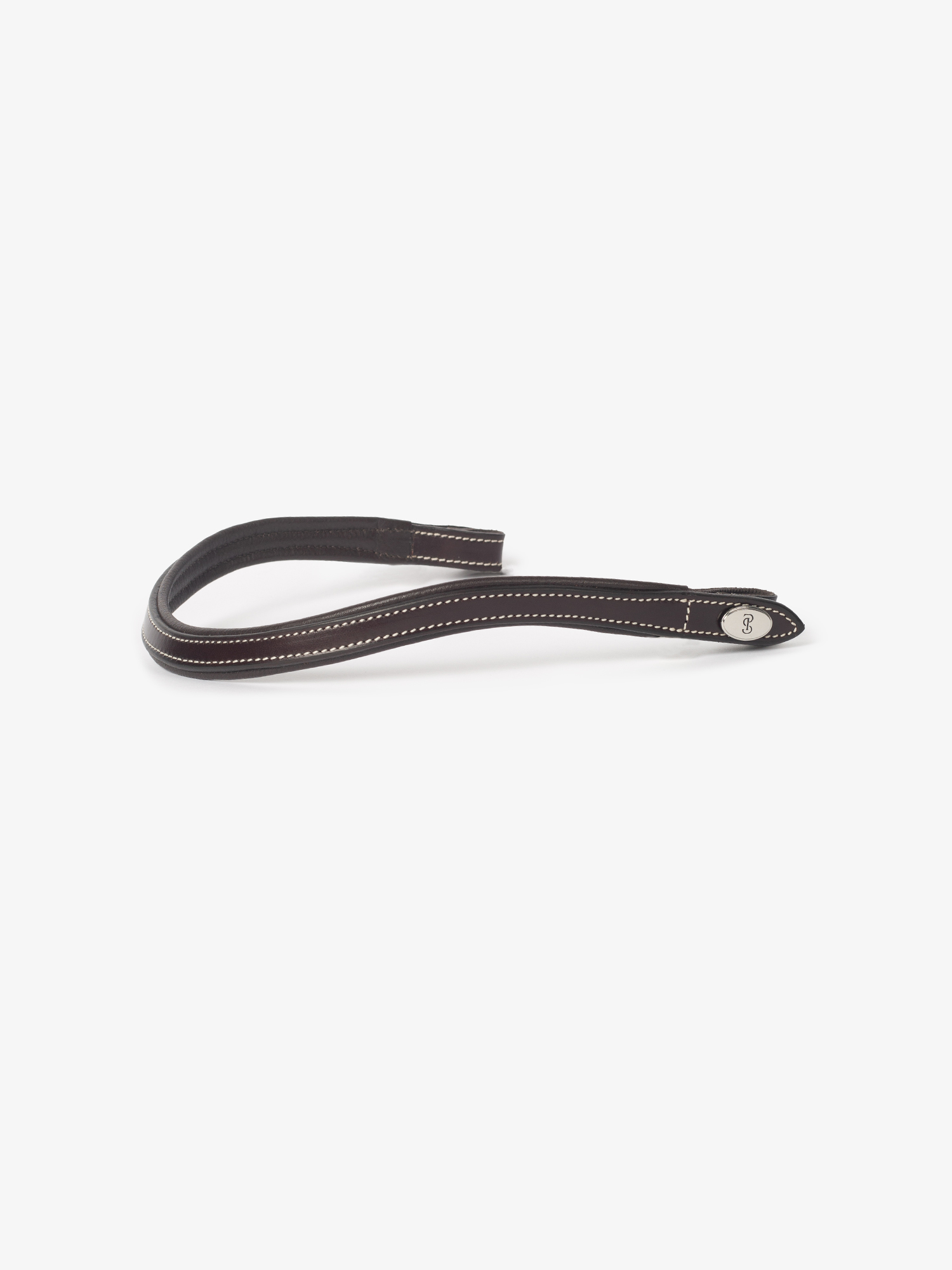Browband U-Shape White Stitching Silver