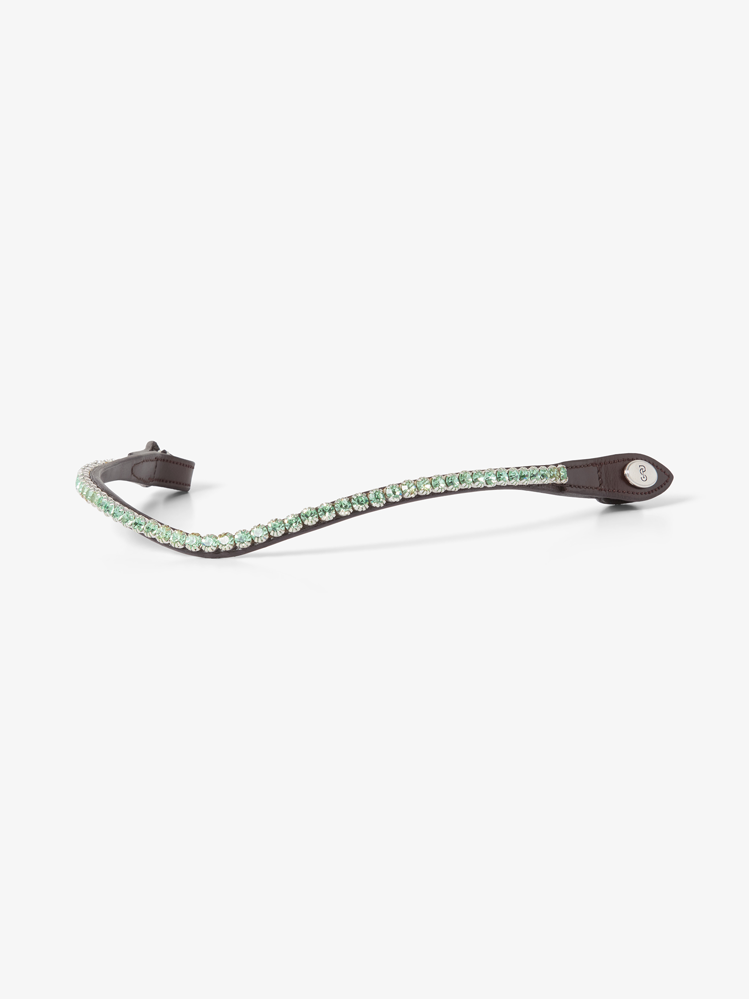 Browband Slim Arctic Aqua Brown Leather