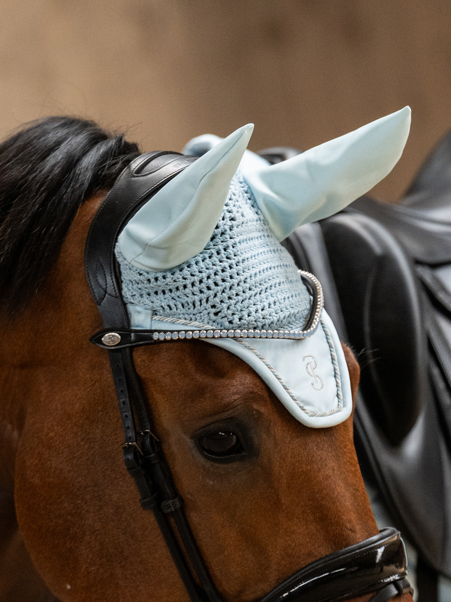 Browband Slim Morning Breeze Black Leather