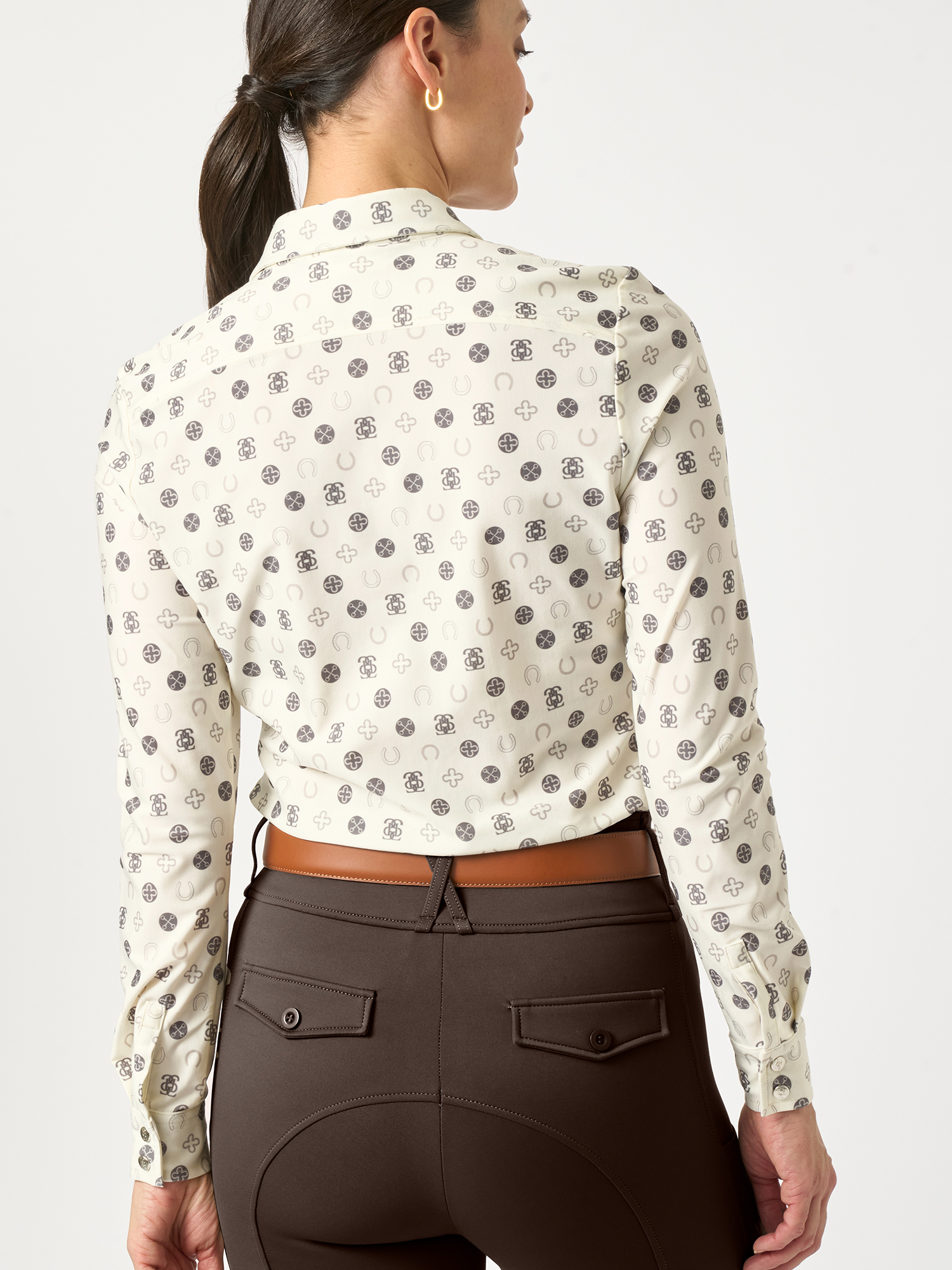 Valerie Printed LS Shirt Off White