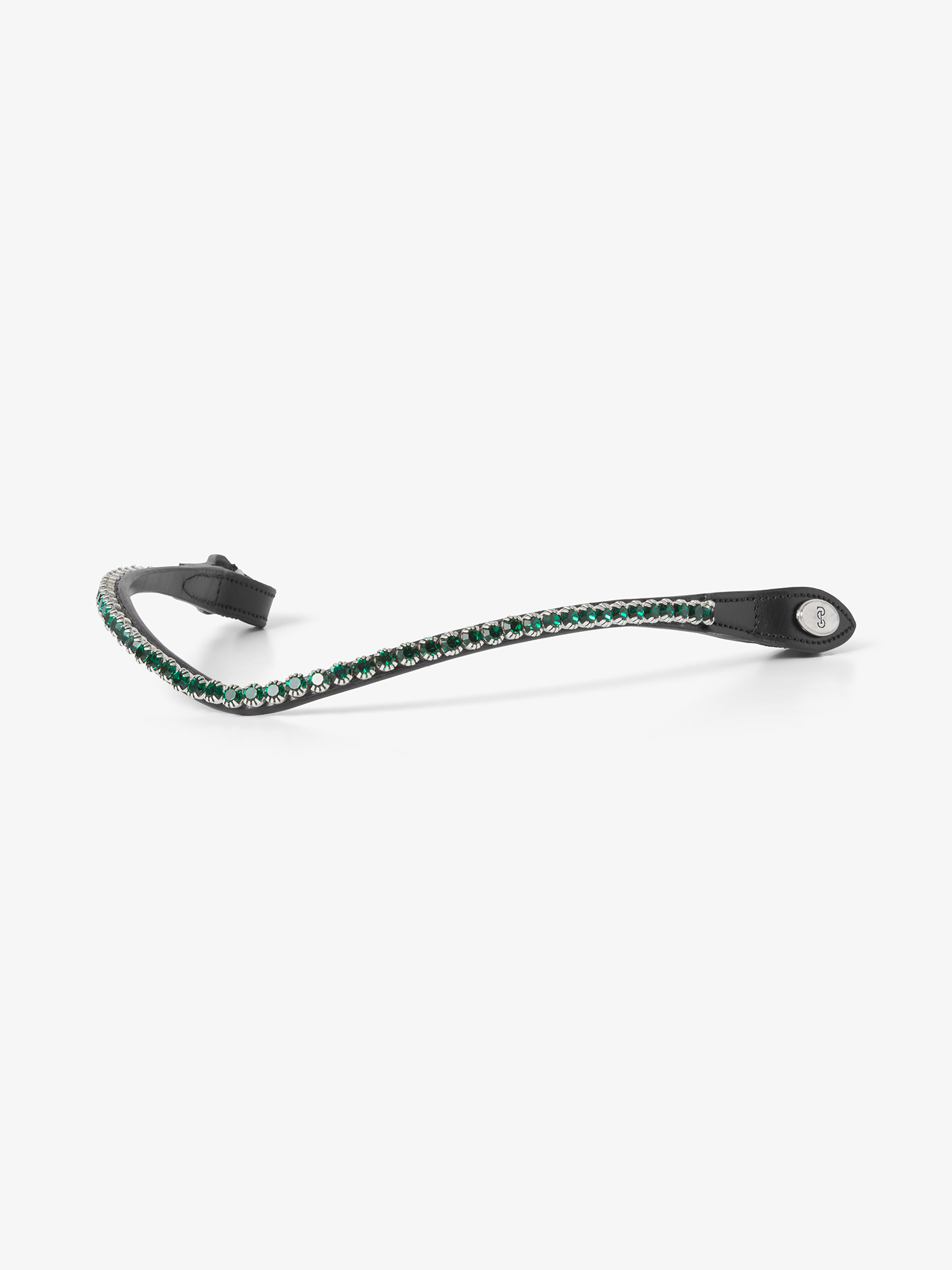 Browband Slim Midnight Green Black Leather