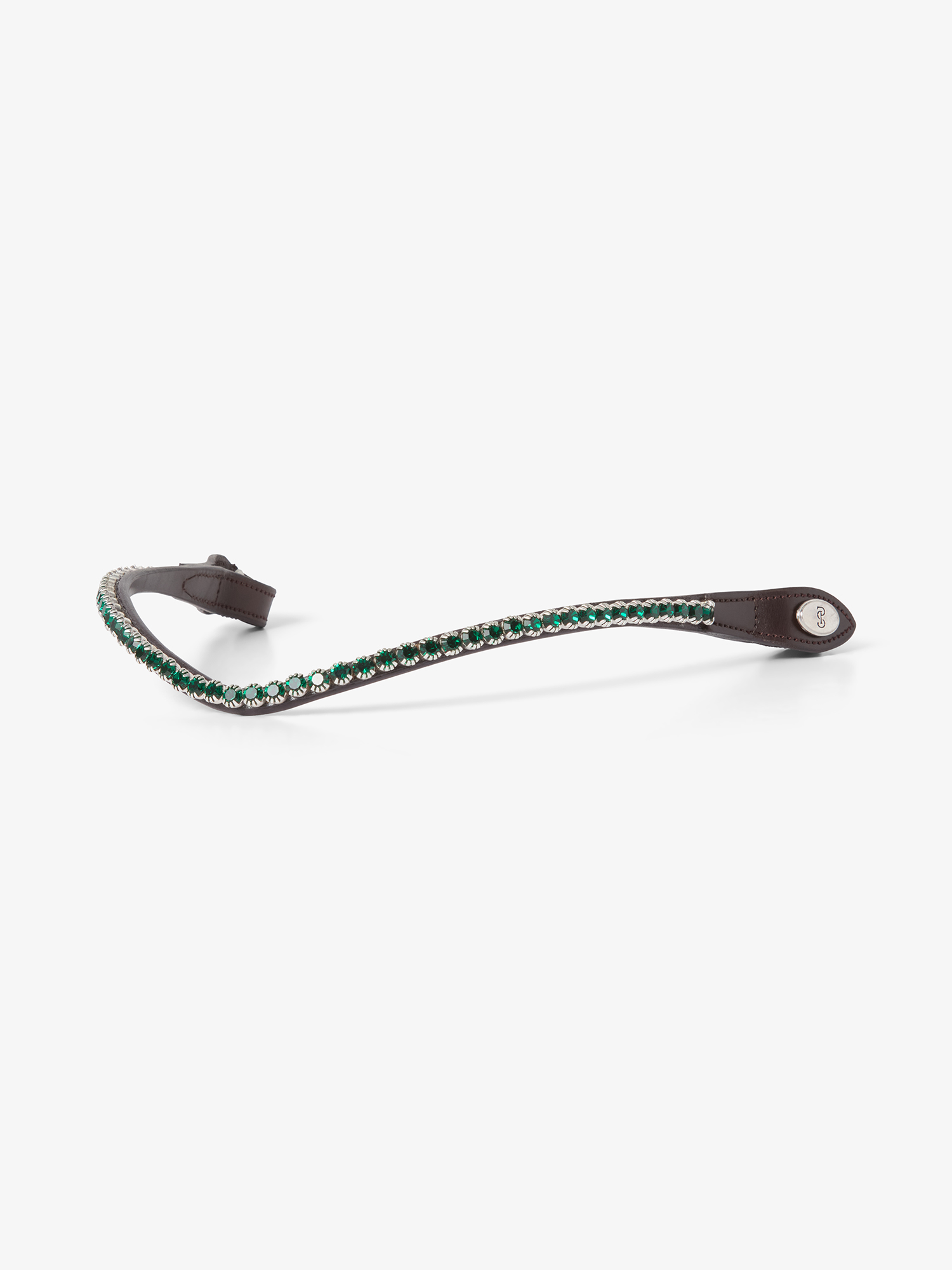 Browband Slim Midnight Green Brown Leather
