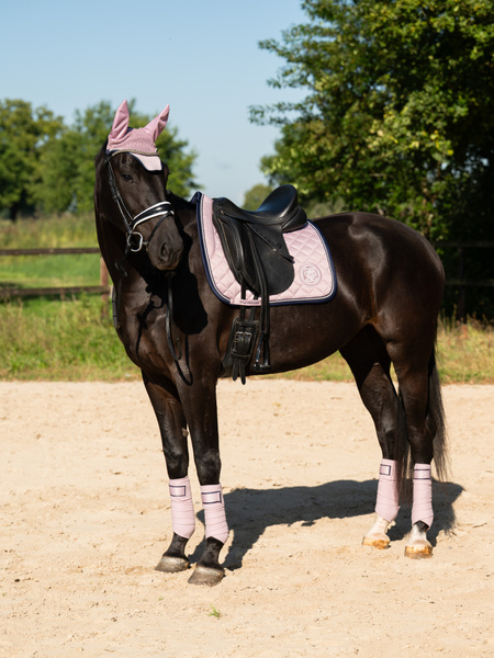 Pearl Monogram Dressage Saddle Pad + Ear Bonnet Frosted Lilac