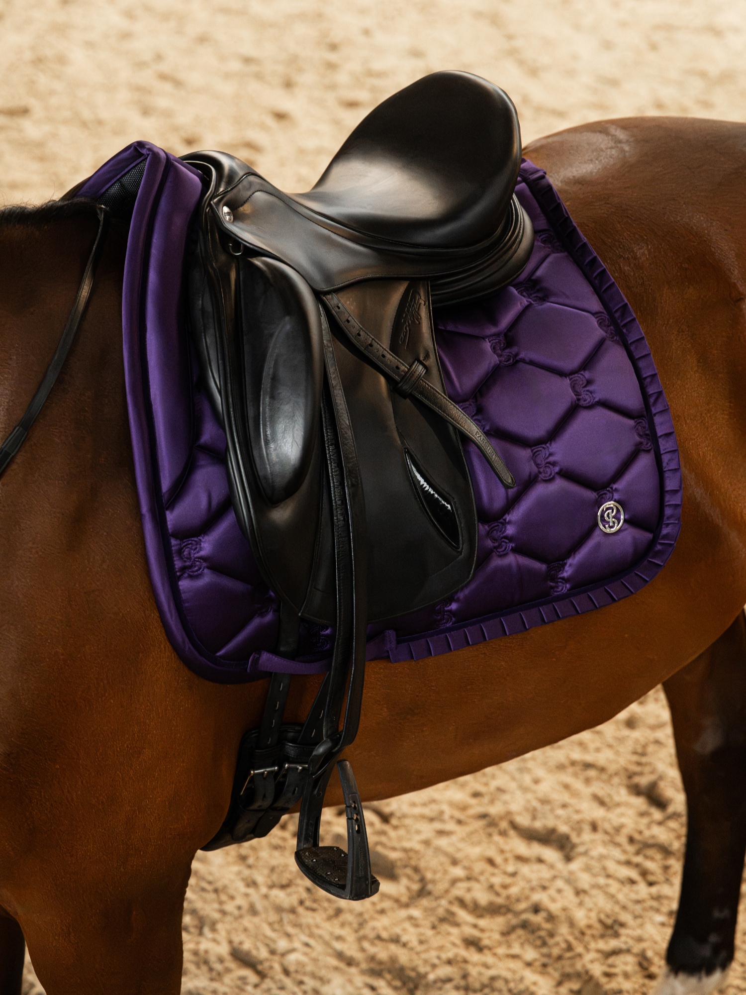 Saddle Pad Dressage Ruffle Eclipse Purple