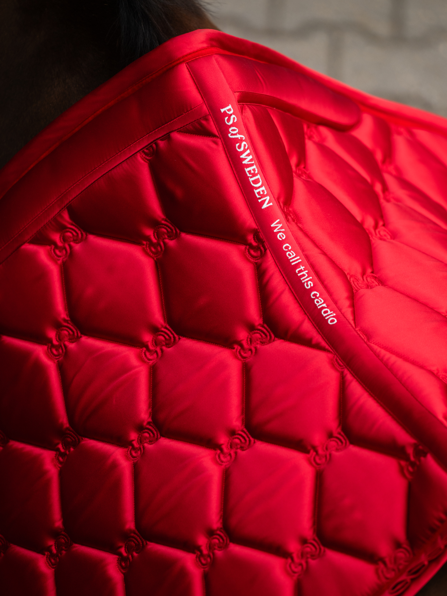 Saddle Pad Dressage Ruffle Cranberry Red