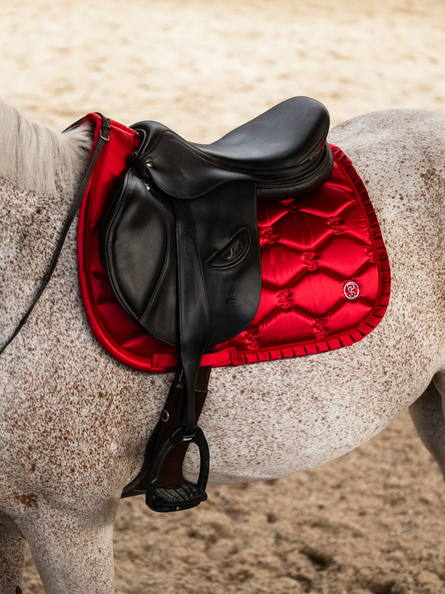 Saddle Pad Jump Ruffle Cranberry Red