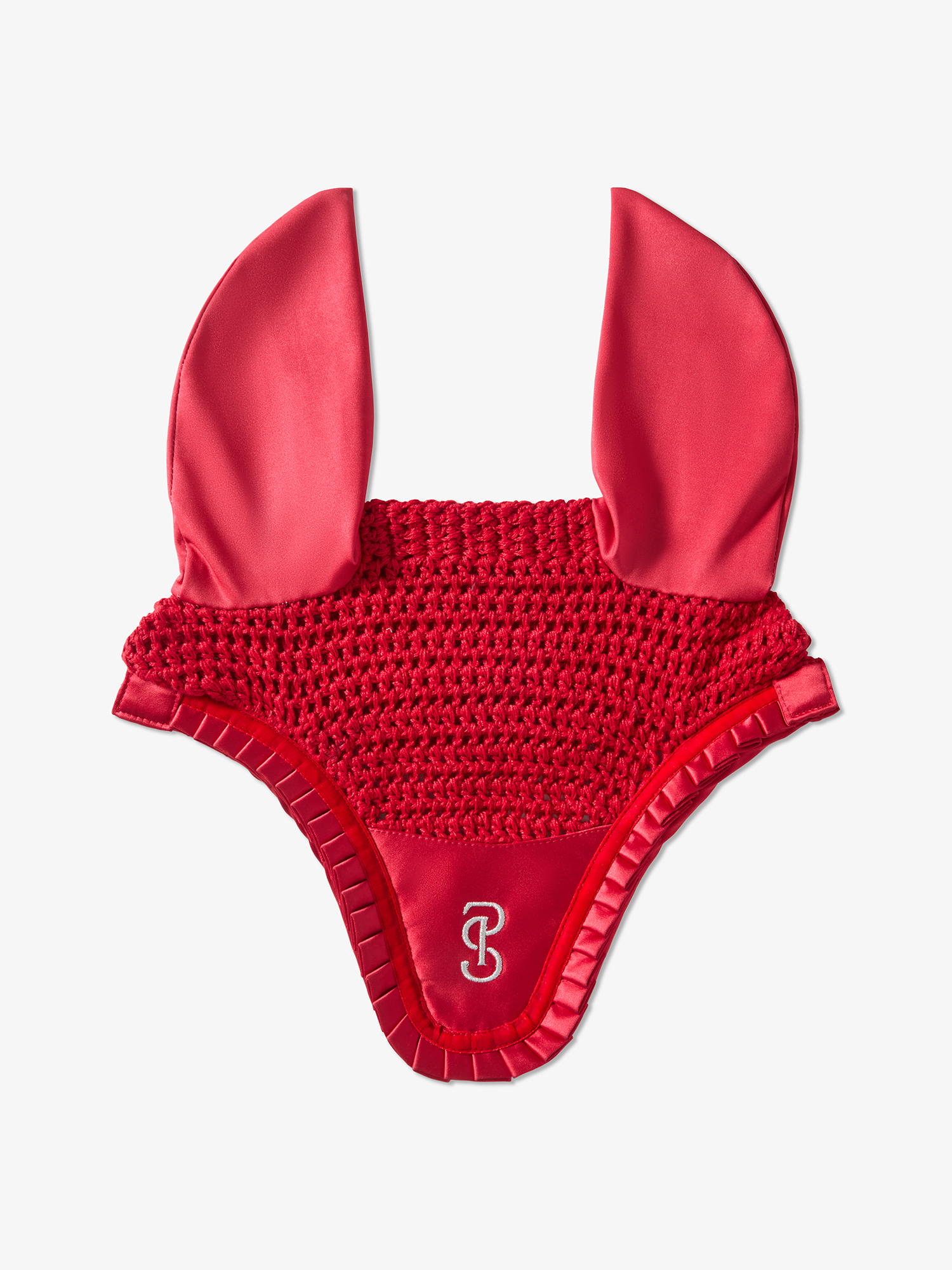 Ear Bonnet Ruffle Cranberry Red