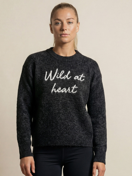 Quote Intarsia Mohair Crewneck