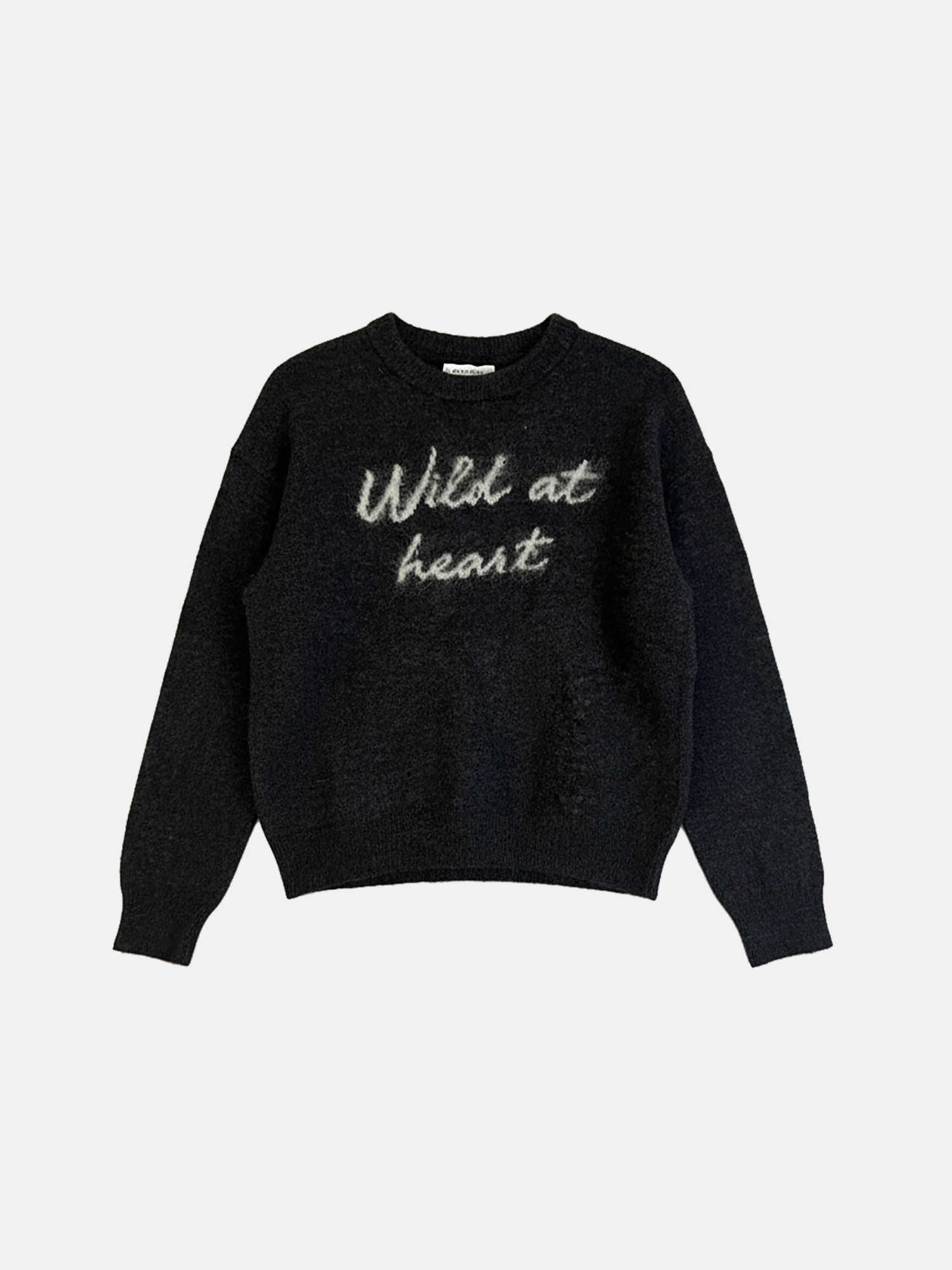 Quote Intarsia Mohair Crewneck
