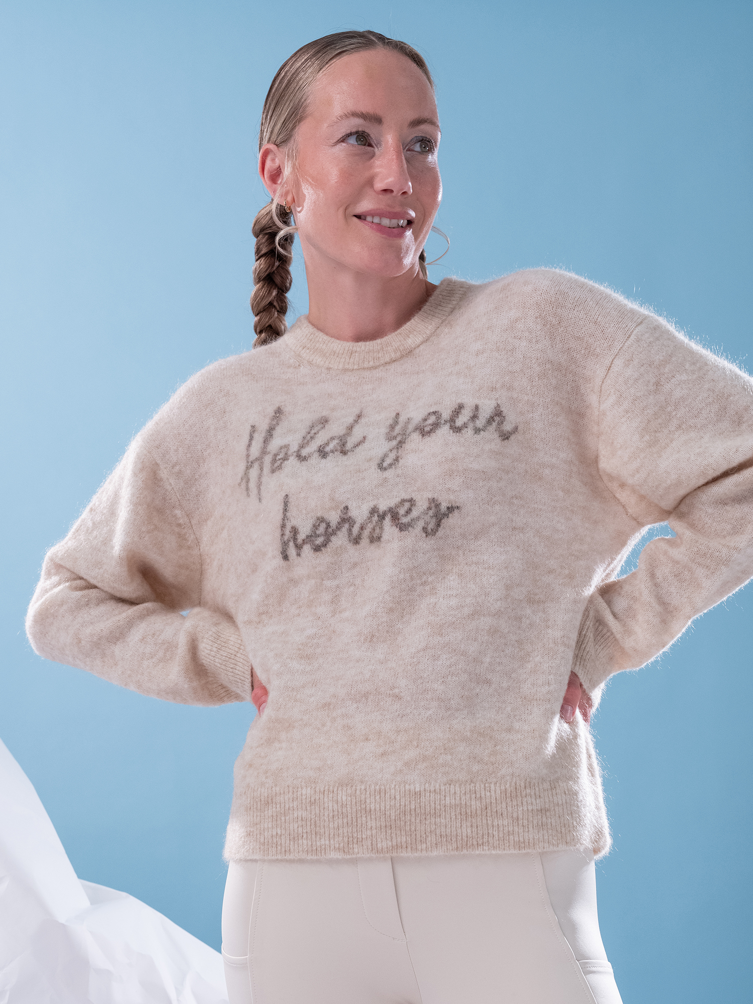 Quote Intarsia Mohair Crewneck
