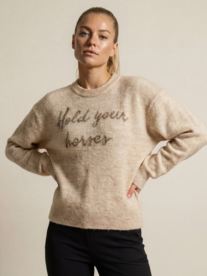 Quote Intarsia Mohair Crewneck Quote Intarsia Mohair Crewneck