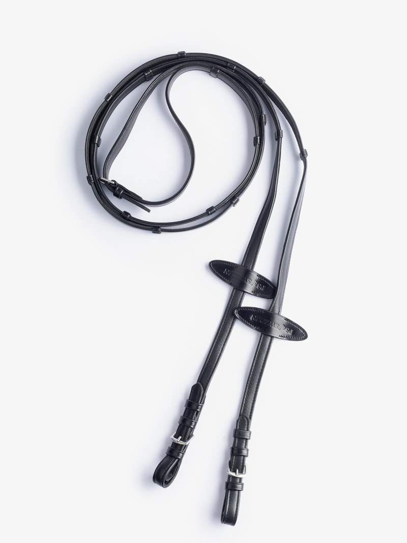 GP Lacquered Bridle Black Padding + Reins Softy / Supergrip