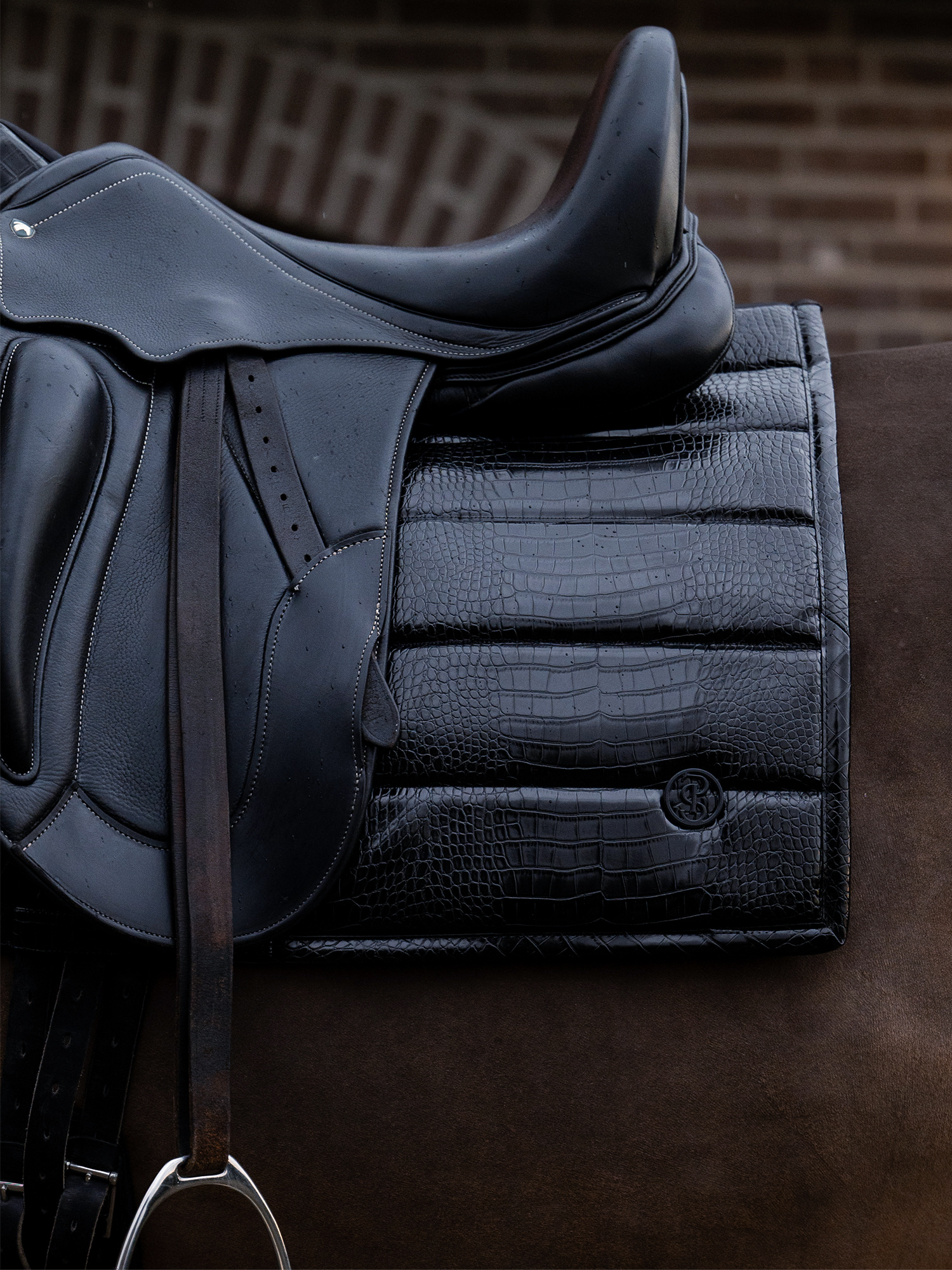 Saddle Pad Croco PU Dressage