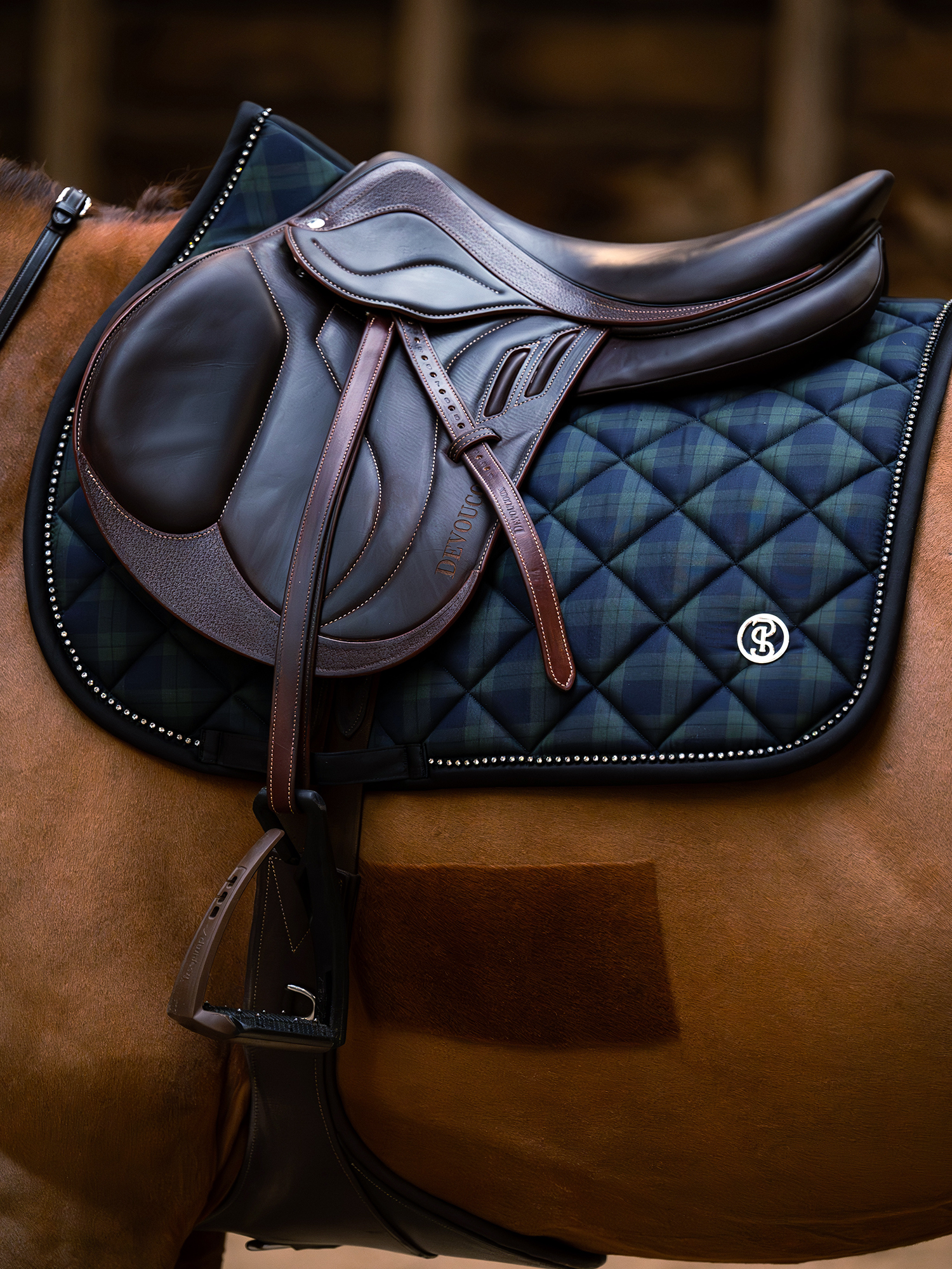 Tartan Checked Saddle Pad Jump