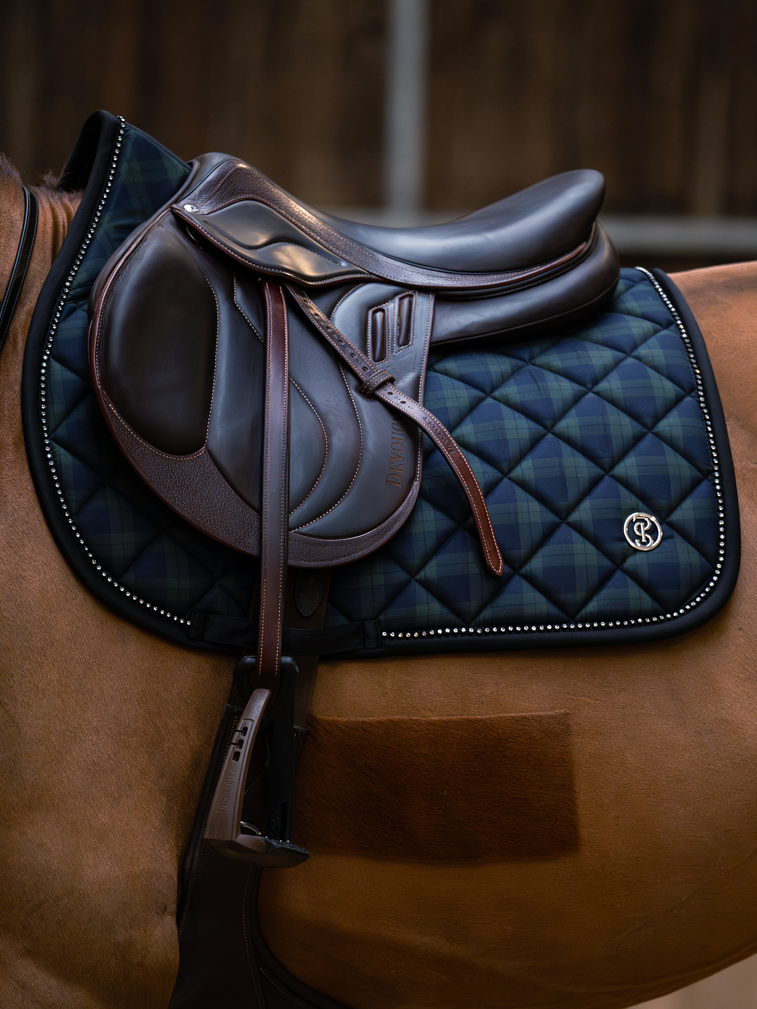 Tartan Checked Saddle Pad Jump