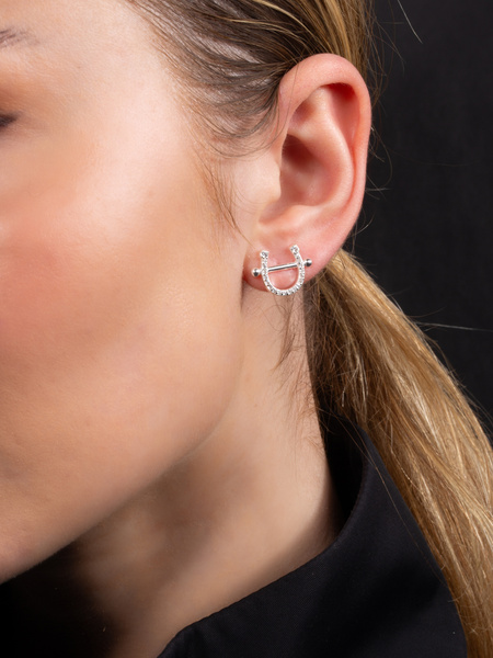 Pierced Horse Shoe Earrings