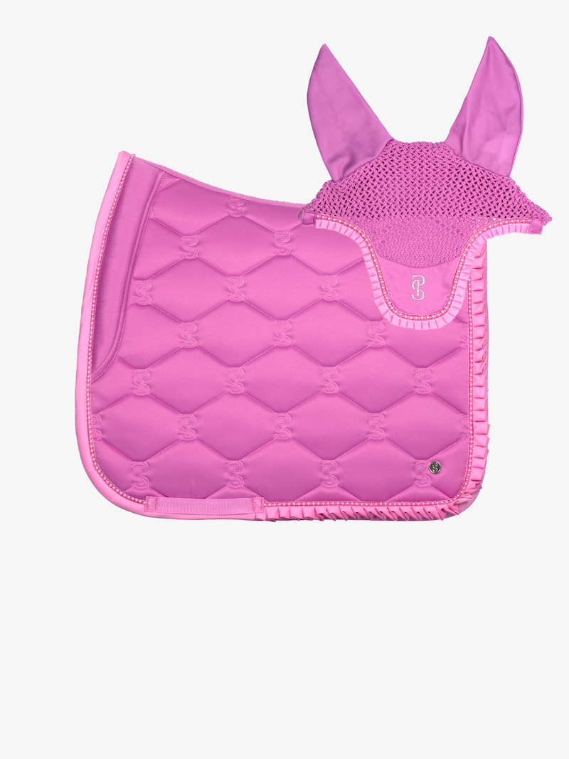 Ruffle Pearl Dressage Saddle Pad + Fly Hat