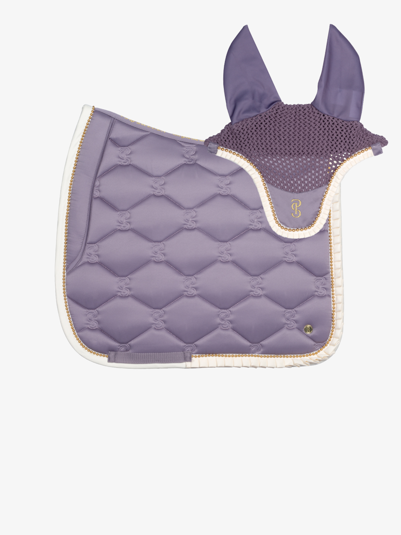 Ruffle Pearl Dressage Saddle Pad + Fly Hat