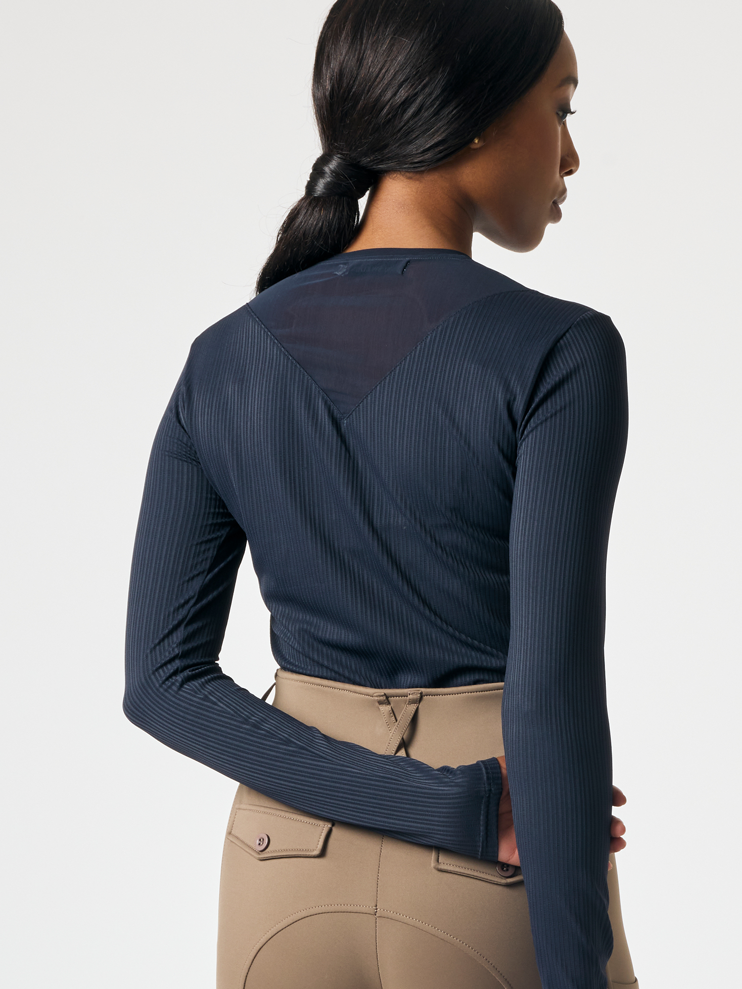 Leandra Striped Mesh Top