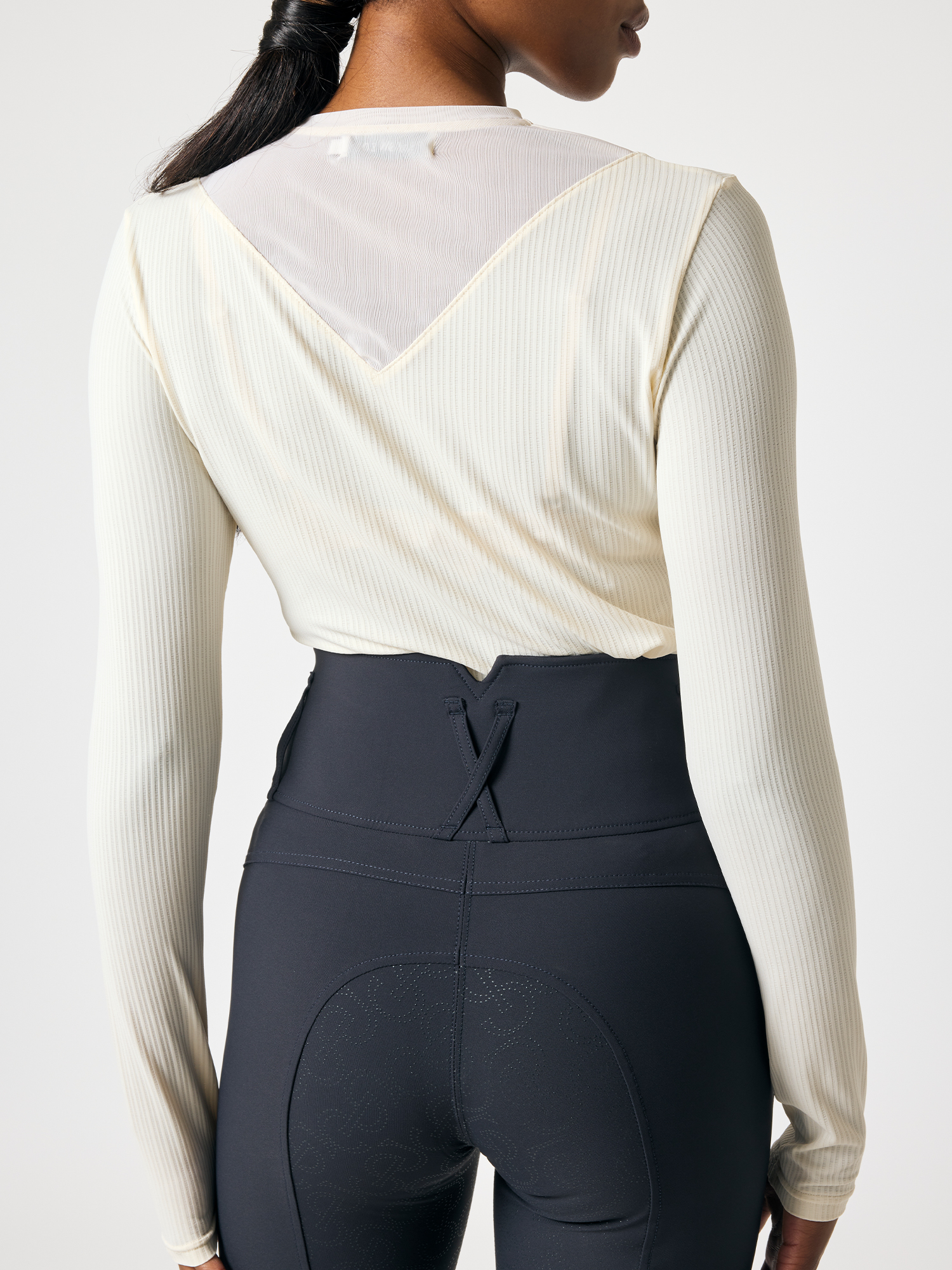 Leandra Striped Mesh Top