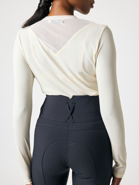 Leandra Striped Mesh Top