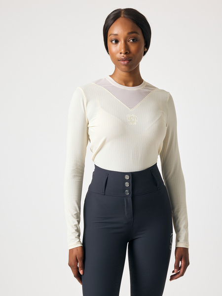 Leandra Striped Mesh Top