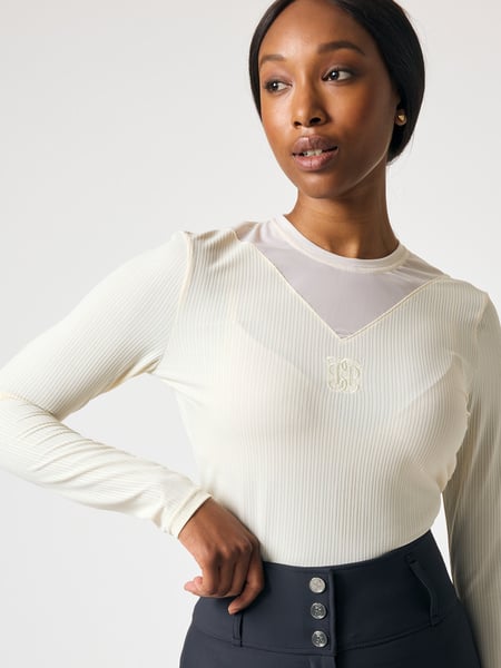 Leandra Striped Mesh Top