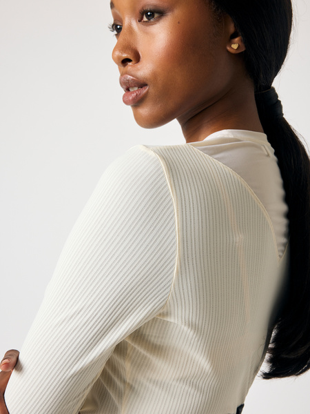 Leandra Striped Mesh Top