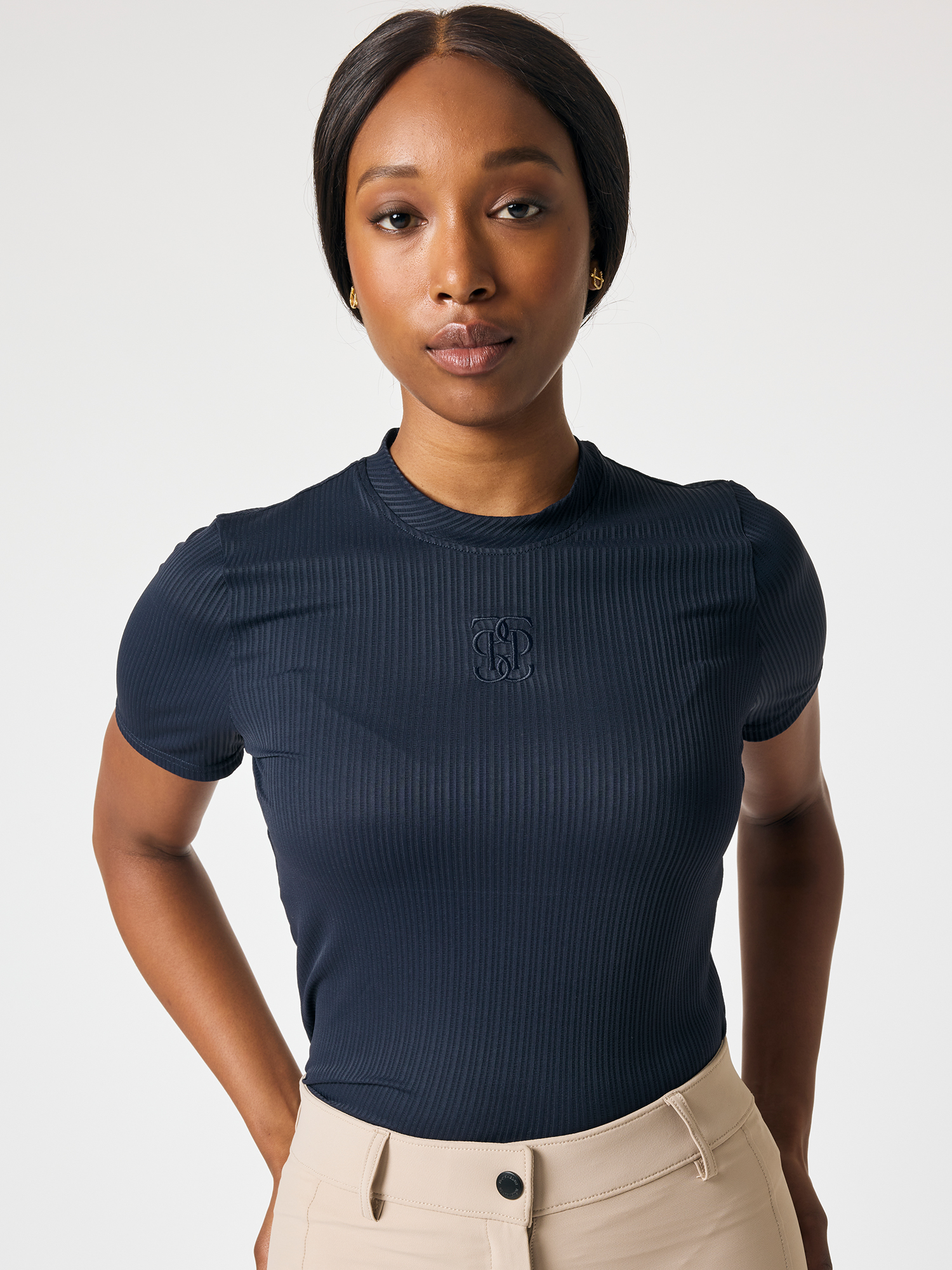 Courtney Gestreiftes Mesh Top