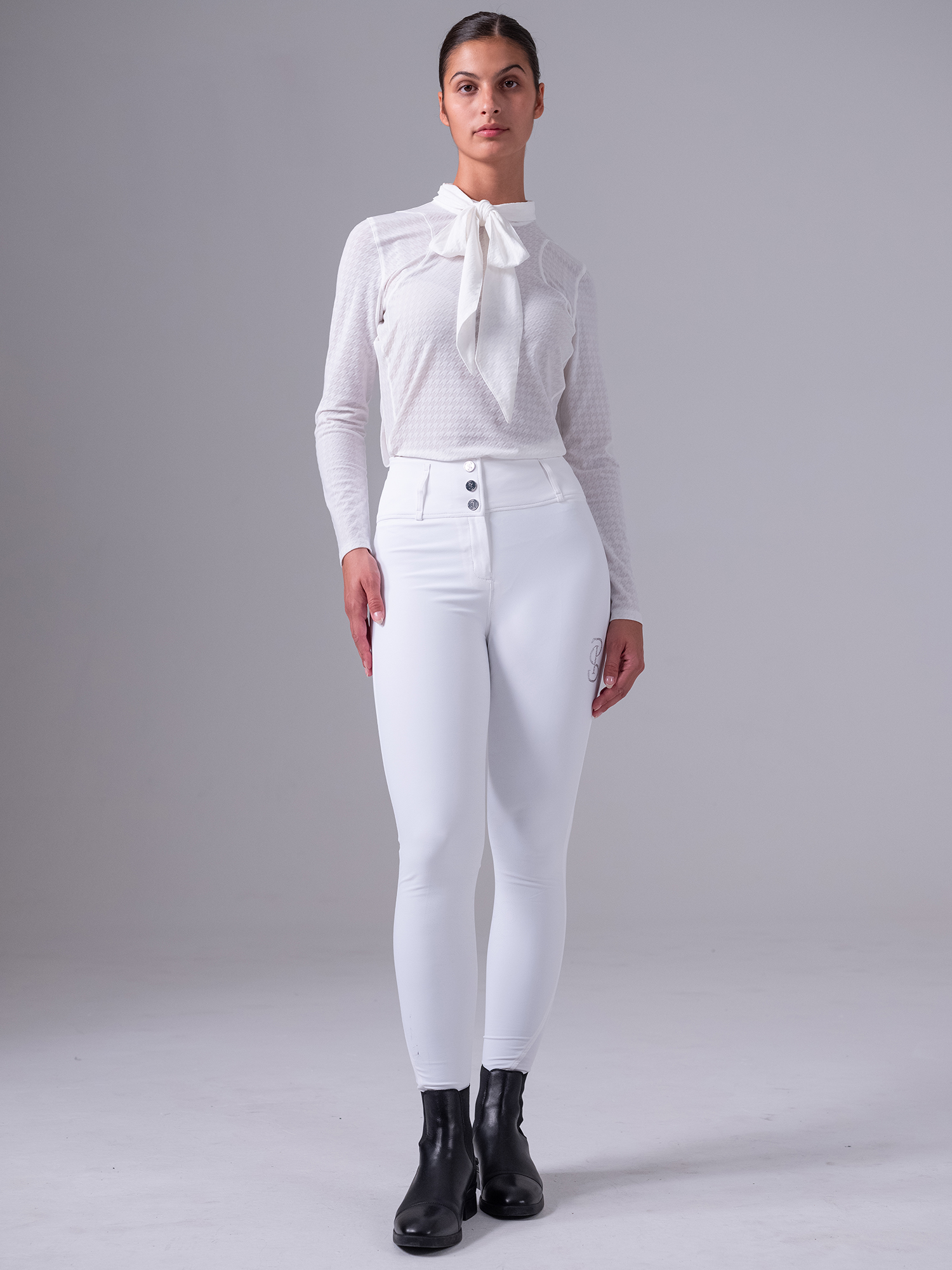PELLICULE ribbon gather lib blouson ホワイト PELLICULE ribbon gather lib blouson white