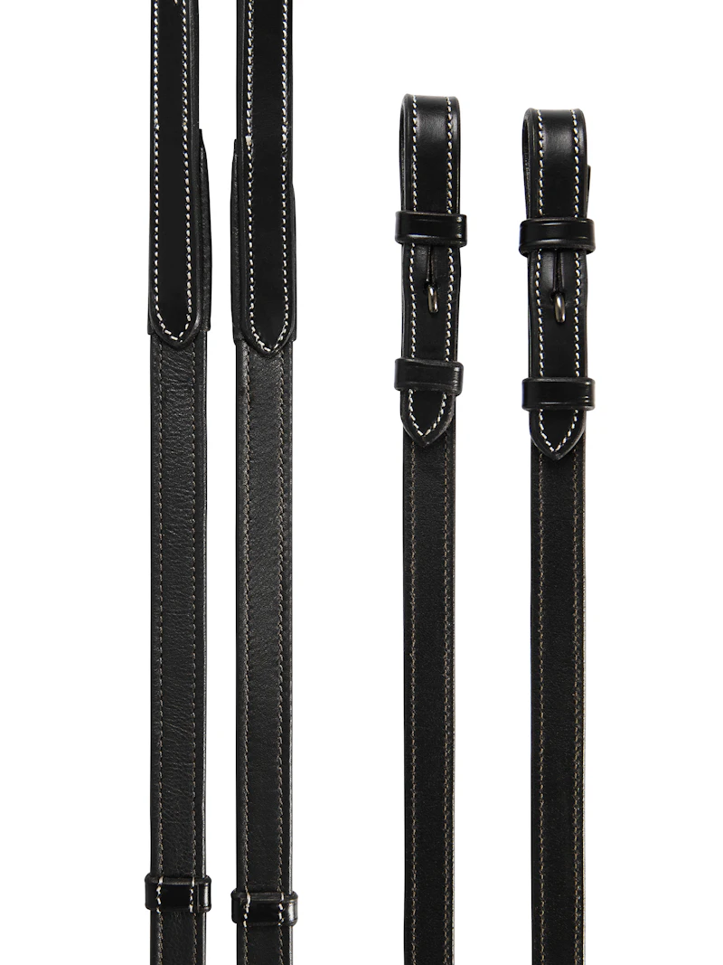 Reins Dressage Softy / Supergrip Flat Black White Reins Dressage Softy / Supergrip Flat Black White