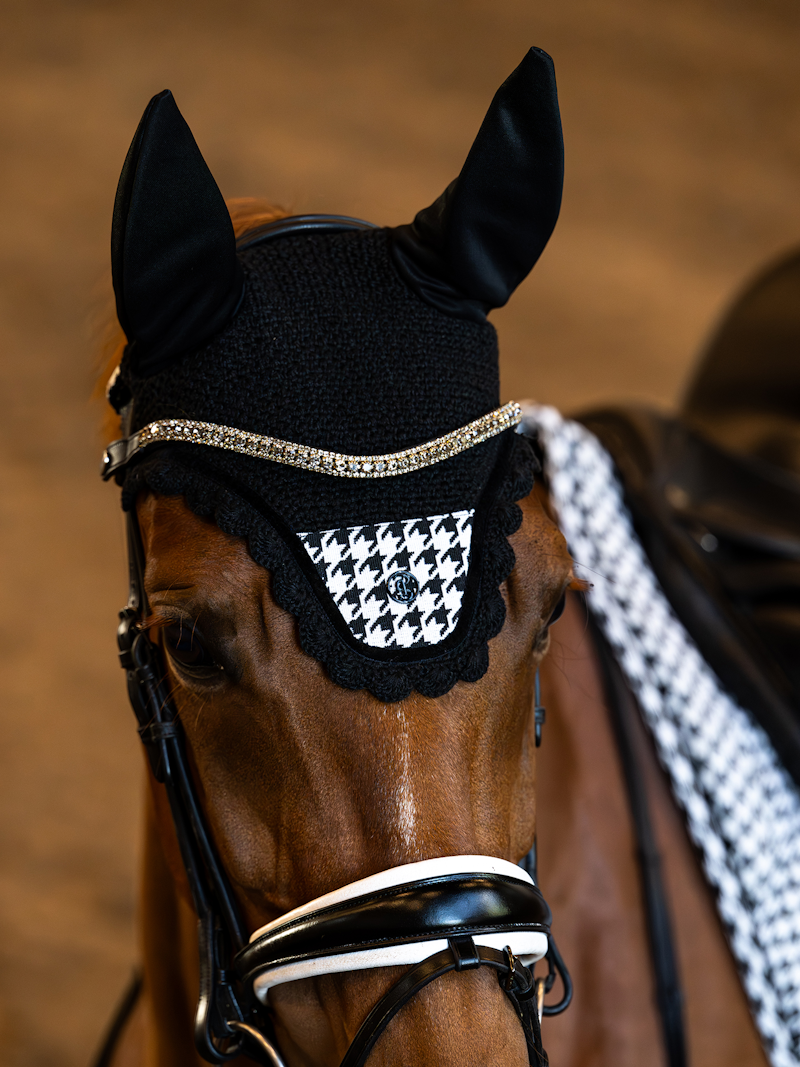 Houndstooth Ear Bonnet Houndstooth Ear Bonnet