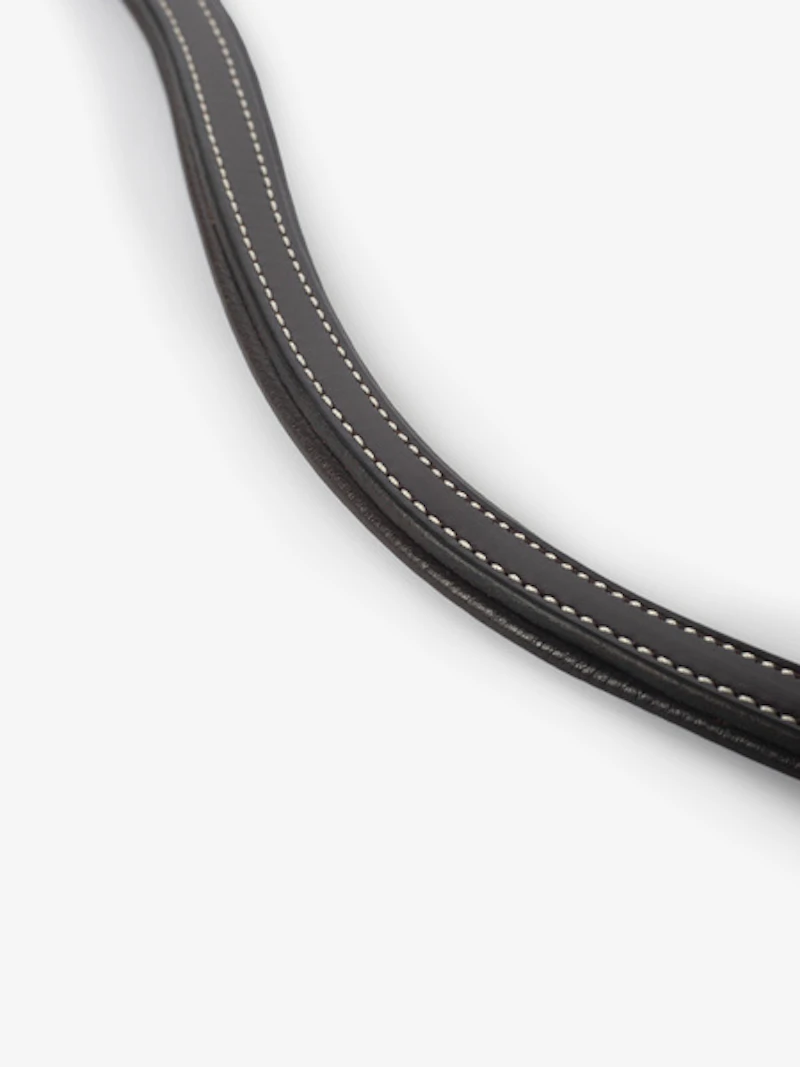 Browband U-Shape White Stitching Silver Browband U-Shape White Stitching Silver