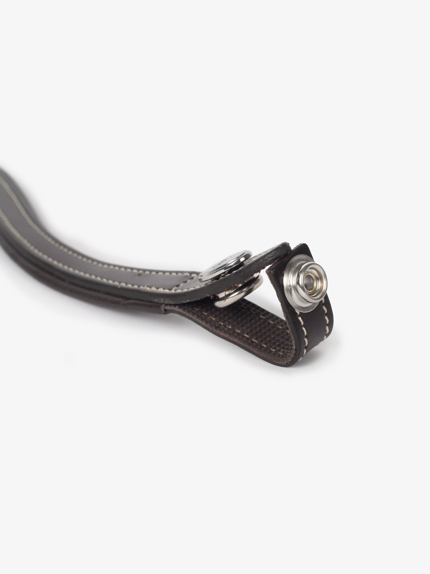 Browband U-Shape White Stitching Silver