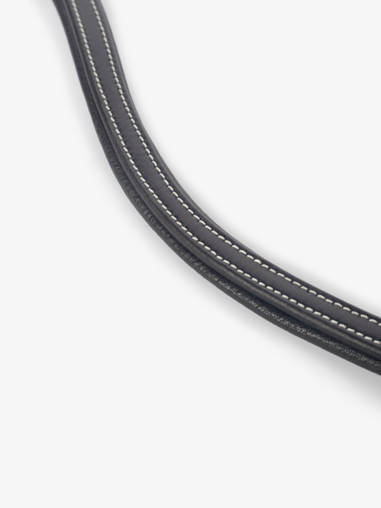 Browband U-Shape White Stitching Silver