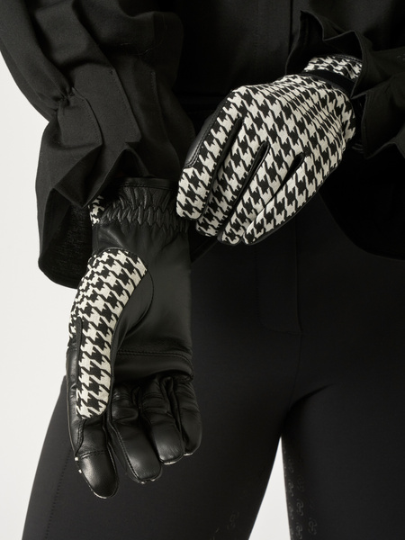 Hannah Houndstooth Riding Gloves