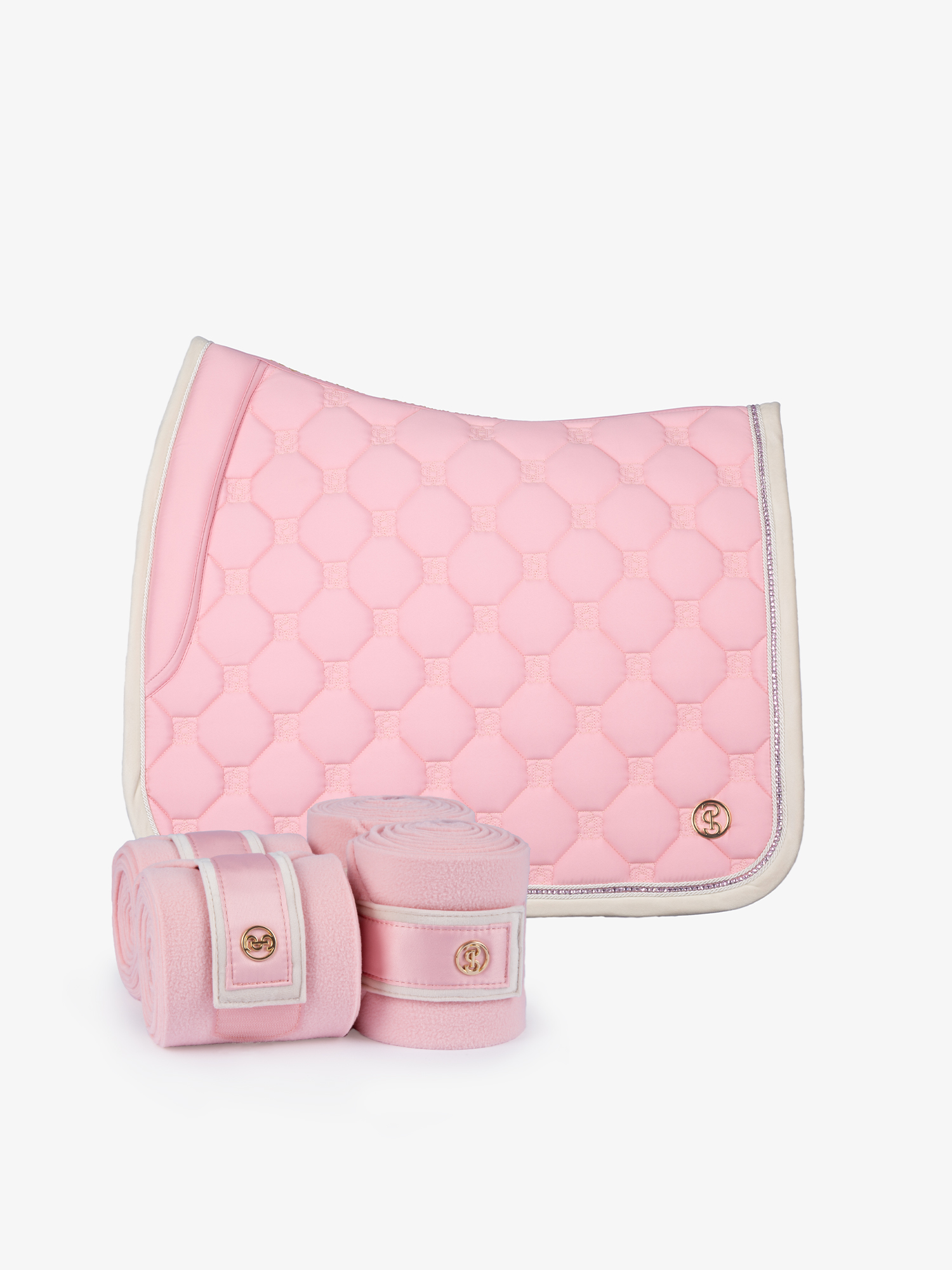 Vintage Monogram Saddle Pad Dressage + Polos Set