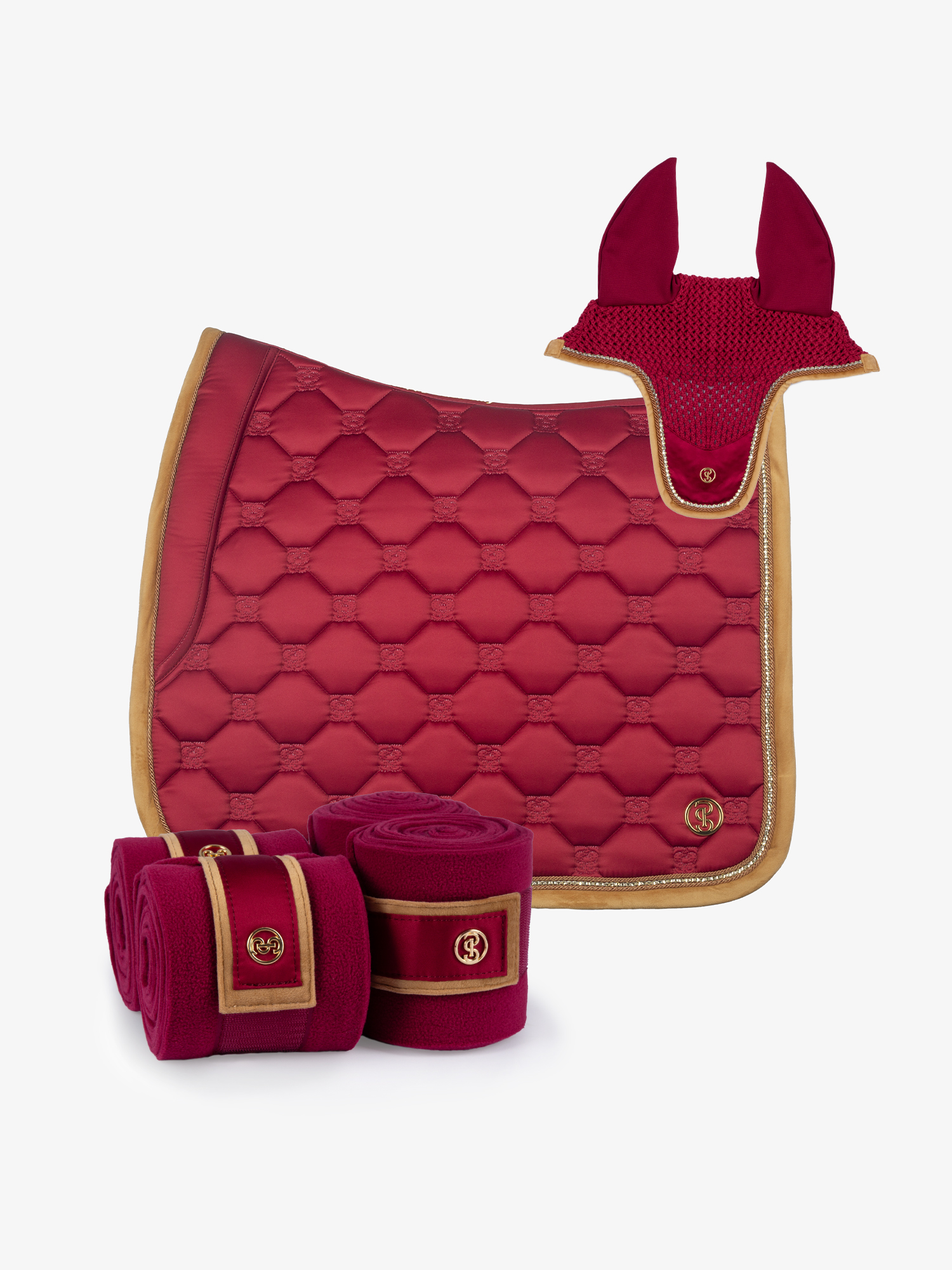 Vintage Monogram Dressage Set - Saddle pad + Ear bonnet + Polos