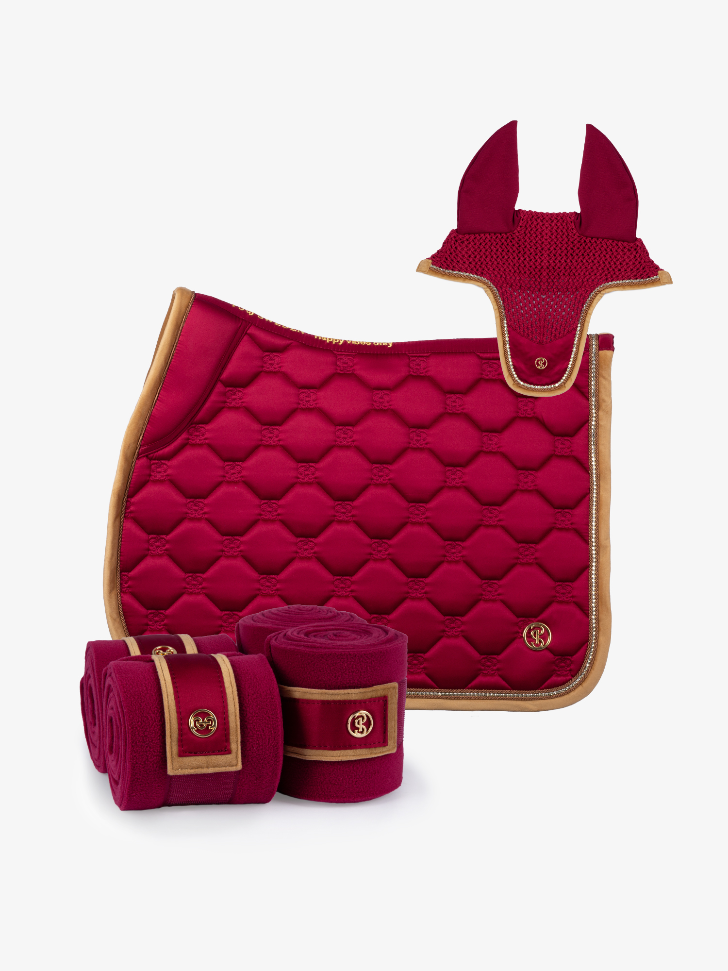 Vintage Monogram Jump Set - Saddle pad + Ear bonnet + Polos