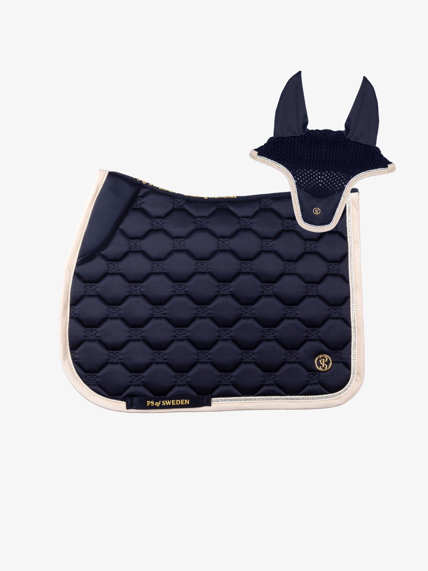 Vintage Monogram Springschabracke + Fliegenhaube Set