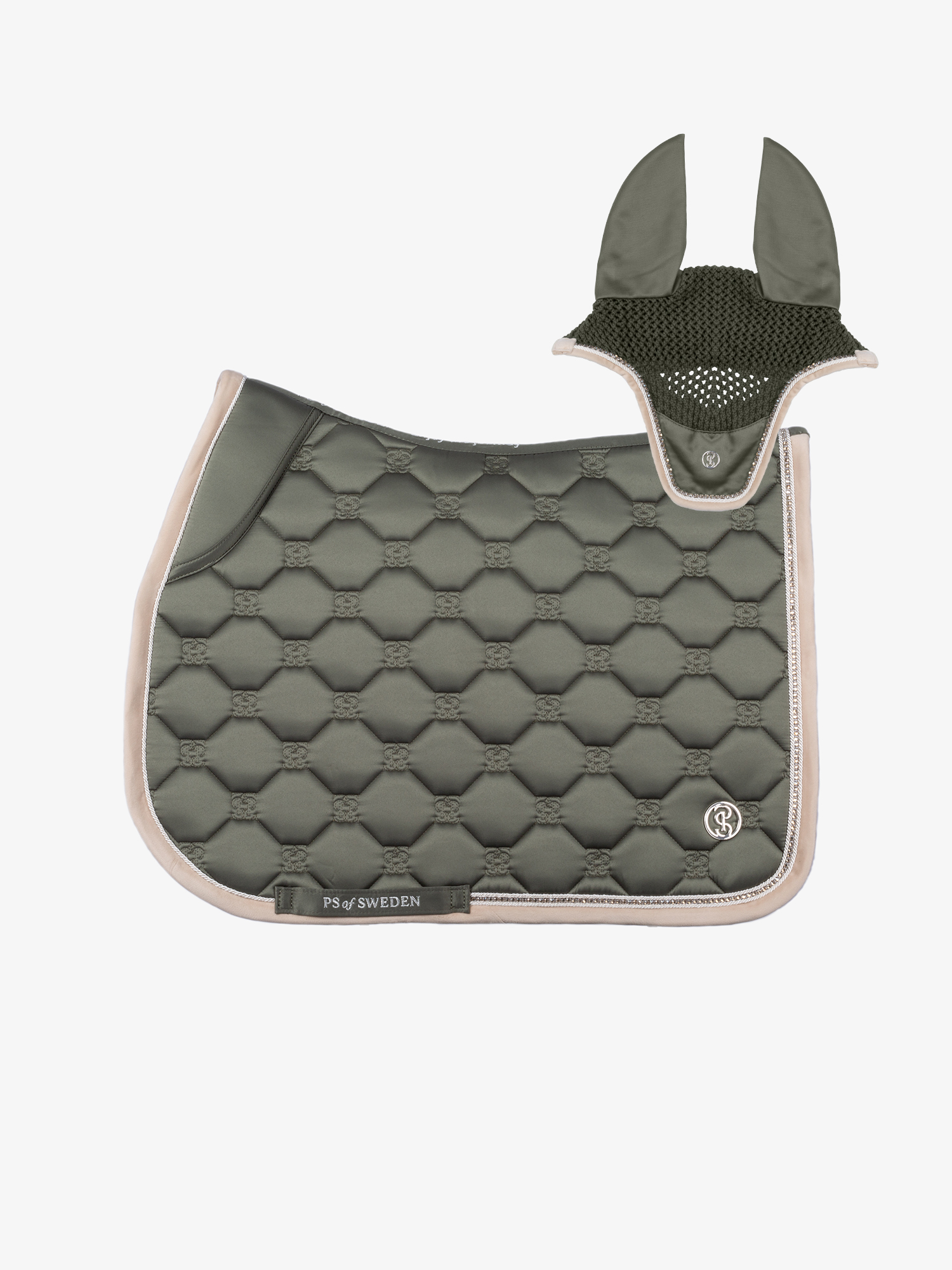 Vintage Monogram Springschabracke + Fliegenhaube Set