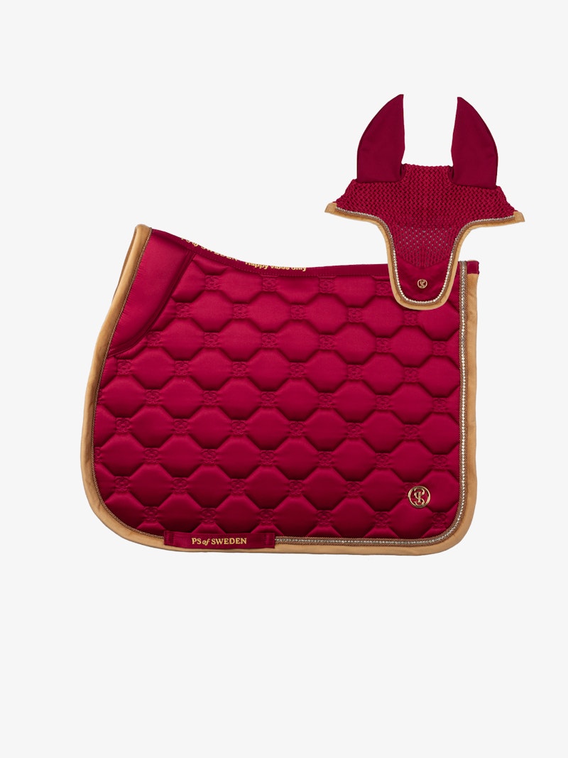 Vintage Monogram Saddle Pad Jump + Ear Bonnet Set Vintage Monogram Saddle Pad Jump + Ear Bonnet Set