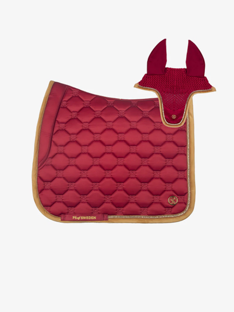 Vintage Monogram Saddle Pad Dressage + Ear Bonnet Set Vintage Monogram Saddle Pad Dressage + Ear Bonnet Set