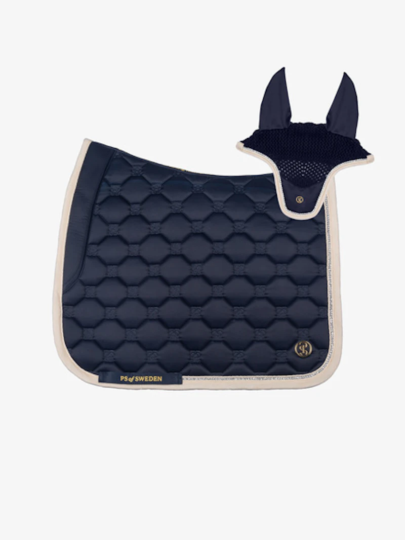 Vintage Monogram Saddle Pad Dressage + Ear Bonnet Set Vintage Monogram Saddle Pad Dressage + Ear Bonnet Set