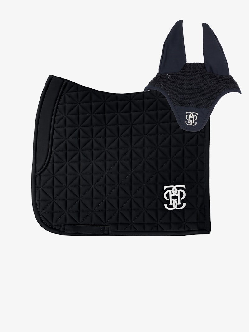 Diamond Quilt Dressage Saddle Pad+ Ear Bonnet Set Diamond Quilt Dressage Saddle Pad+ Ear Bonnet Set